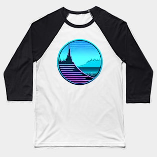 Synthwave alien world cyberpunk sticker Baseball T-Shirt